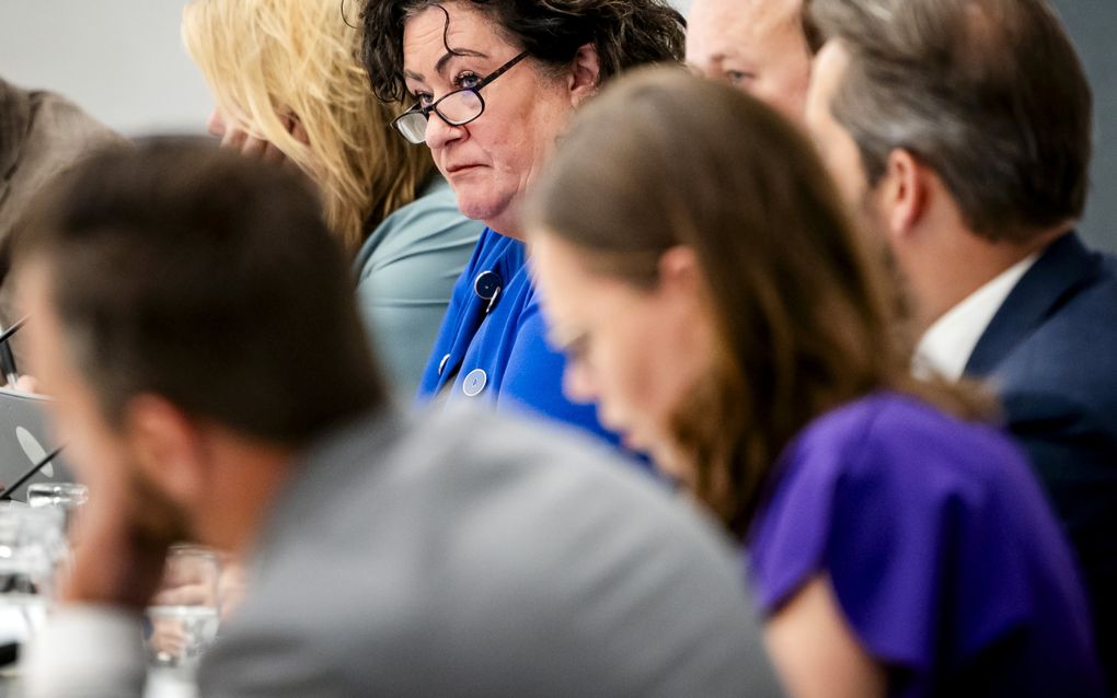 Caroline van der Plas (BBB) in de Tweede Kamer tijdens het commissiedebat van Sociale Zaken en Werkgelegenheid over arbeidsmigratie. beeld ANP, Sem van der Wal