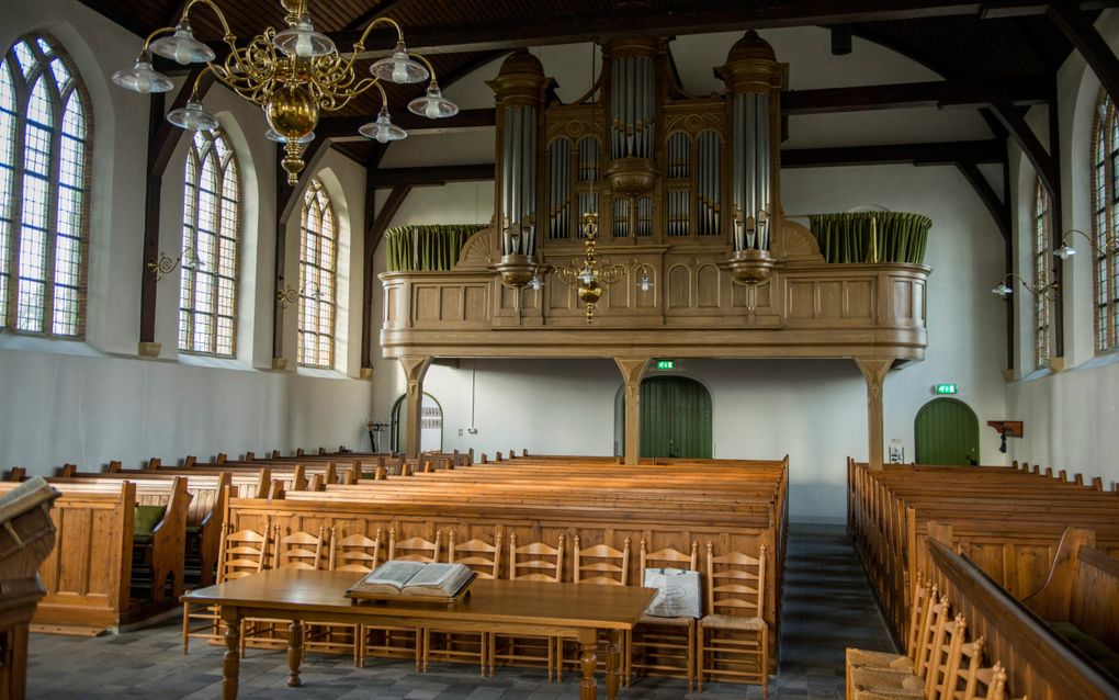 Interieur van de hervormde kerk in Streefkerk. beeld Cees van der Wal