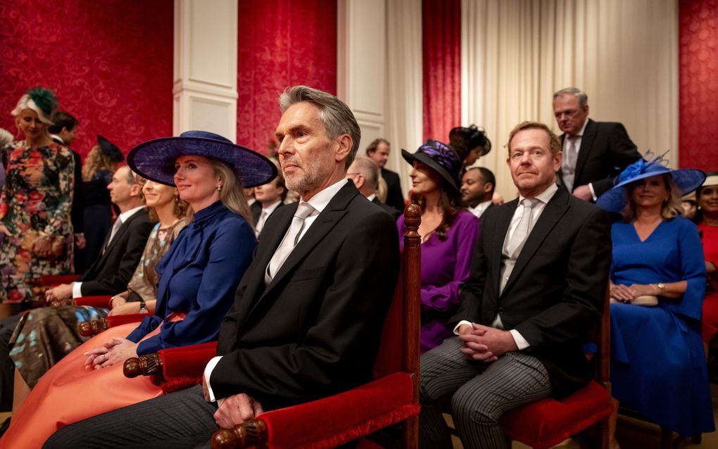 Premier Dick Schoof voorafgaand aan het voorlezen van de troonrede in de Koninklijke Schouwburg. beeld ANP, Sem van der Wal