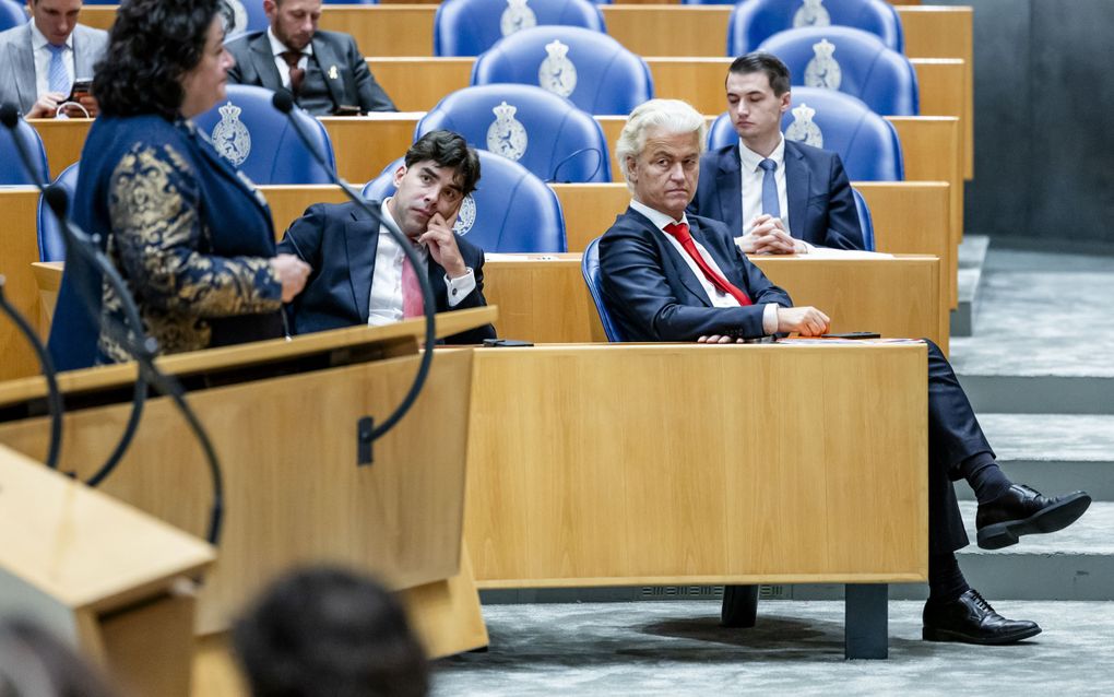 Geert Wilders (PVV) kijkt naar Caroline van der Plas (BBB) op de eerste dag van de Algemene Politieke Beschouwingen. ANP Remko de Waal