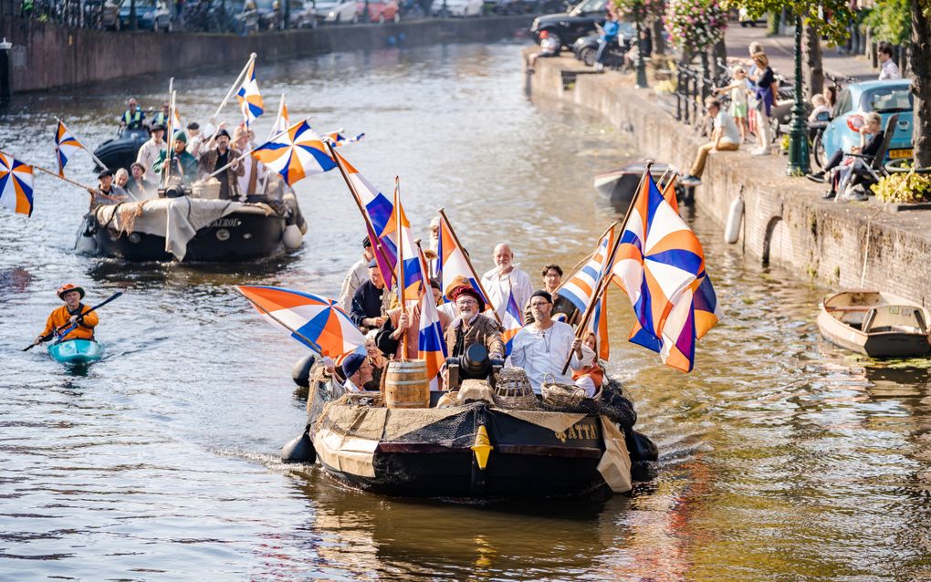 Met een geuzenintocht begon donderdag de 450e herdenking van het Leidens ontzet. beeld Hanno de Vries