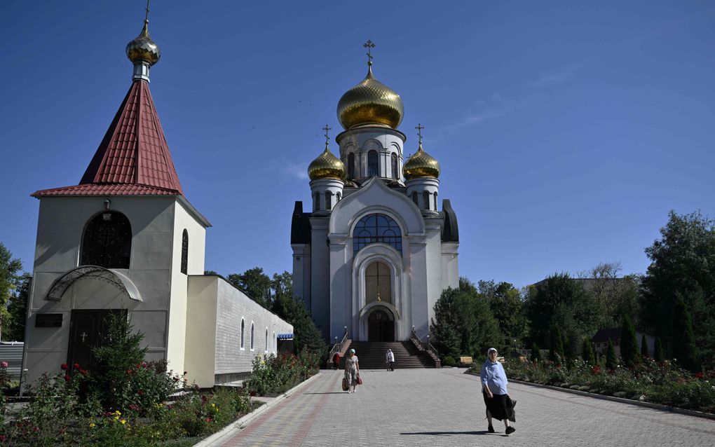 Een kerkgebouw in de Donetskregio, Oekraïne. beeld AFP, Genya Savilov