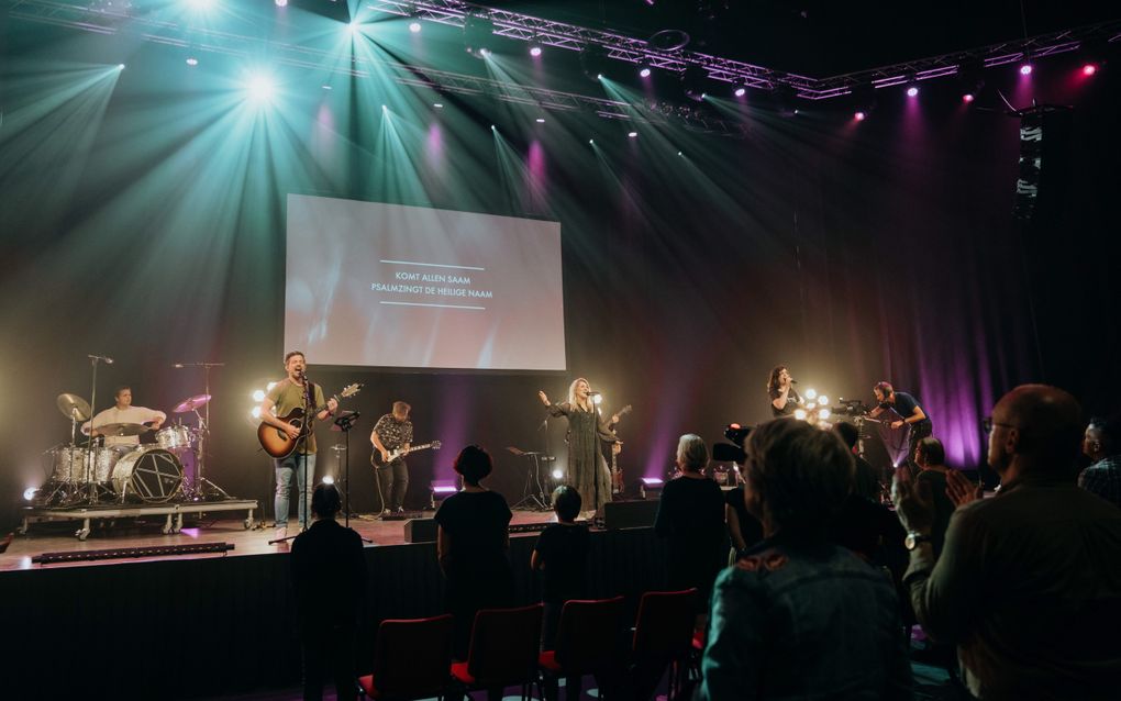 Kerkdienst van de evangelische gemeente Mozaiek 0318 te Veenendaal. beeld Mozaiek0318