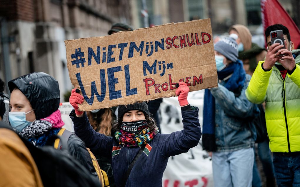 Protest tegen het leenstelsel. beeld ANP, Bart Maat