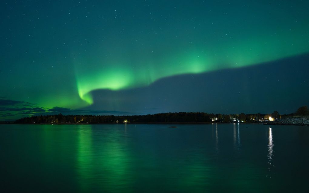 Het noorderlicht is te zien in het westen van Finland. beeld AFP, Olivier MORIN