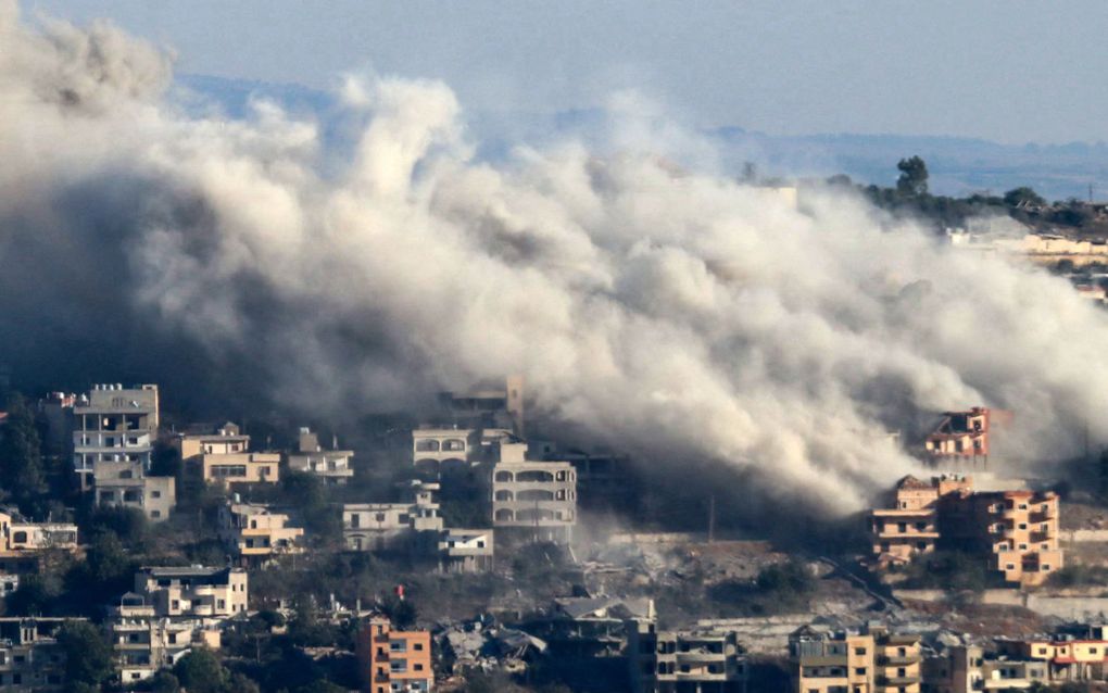 Bombardement op Khiam, Libanon. beeld AFP