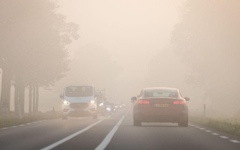 Verkeer op een provinciale weg bij Maasdam, woensdag. beeld ANP, Jeffrey Groeneweg