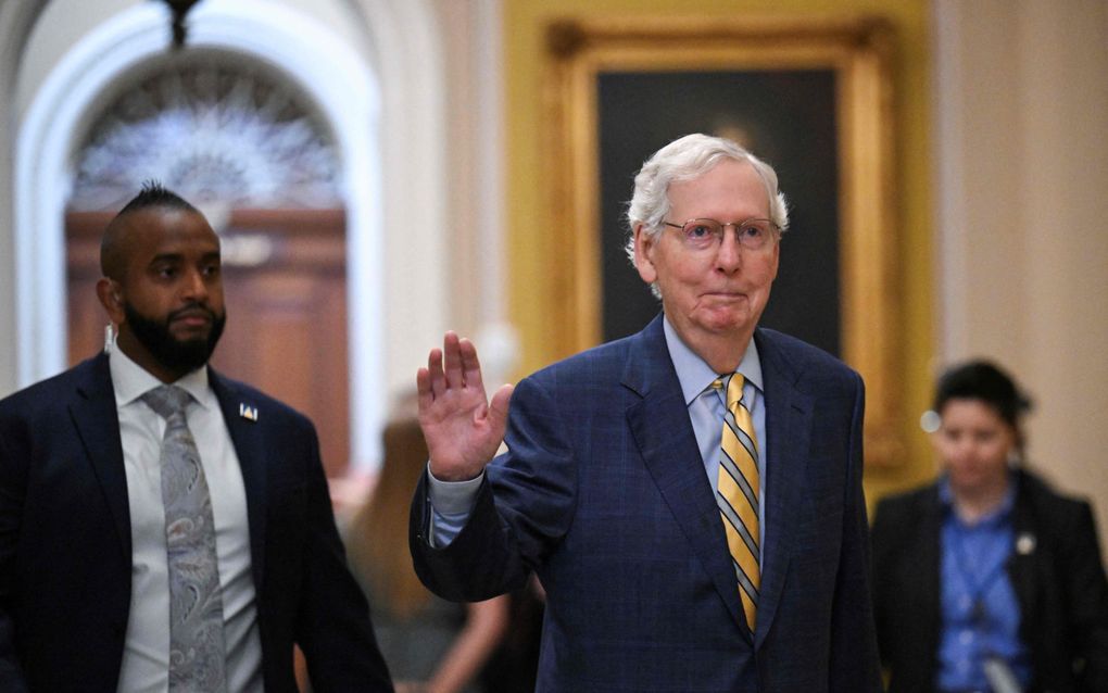 Mitch McConnell, leider van de Republikeinse senaatsfractie. beeld AFP, Drew Angerer 