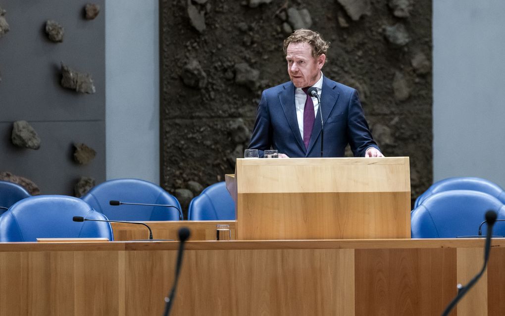 David van Weel, minister van Justitie en Veiligheid, in de Tweede Kamer. beeld ANP, Remko de Waal