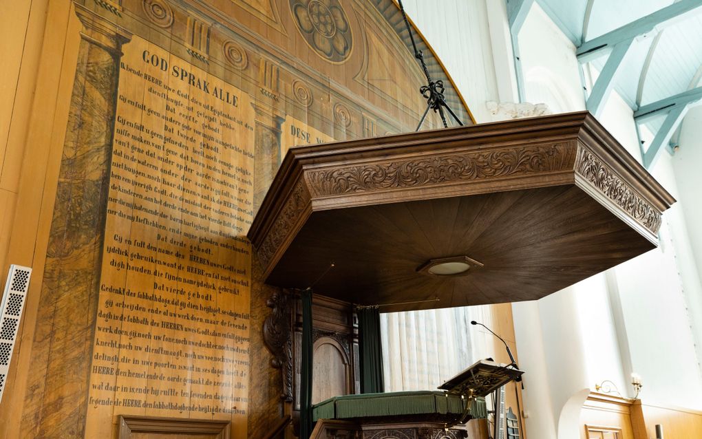 Bij de Reformatieherdenkingen staan kansels in verschillende kerken open voor predikanten van andere kerkverbanden. Foto: de kansel van de Grote of Sint-Janskerk te Montfoort, de kerk van de hervormde gemeente Montfoort. beeld RD, Anton Dommerholt