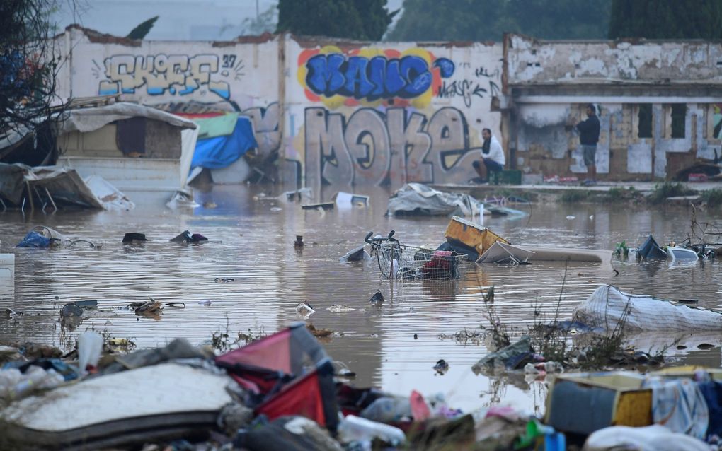  Dit soort regenval is sinds de jaren 80 niet gezien in Spanje, zegt de meteorologische dienst AEMET. beeld AFP, Jose Jordan 