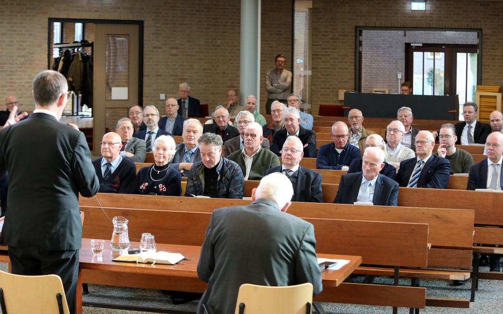 In de Tabernakelkerk in Ede had zaterdag de mannenbondsdag van de Christelijke Gereformeerde Kerken plaats. beeld VidiPhoto