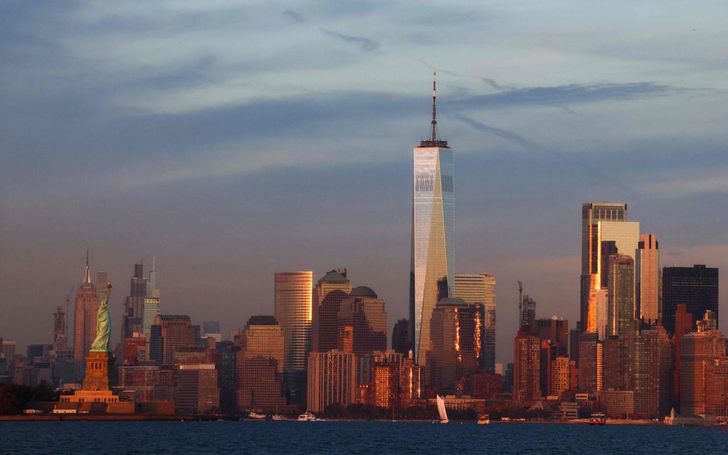 De skyline van de Amerikaanse stad New York. beeld AFP, Charly Triballeau