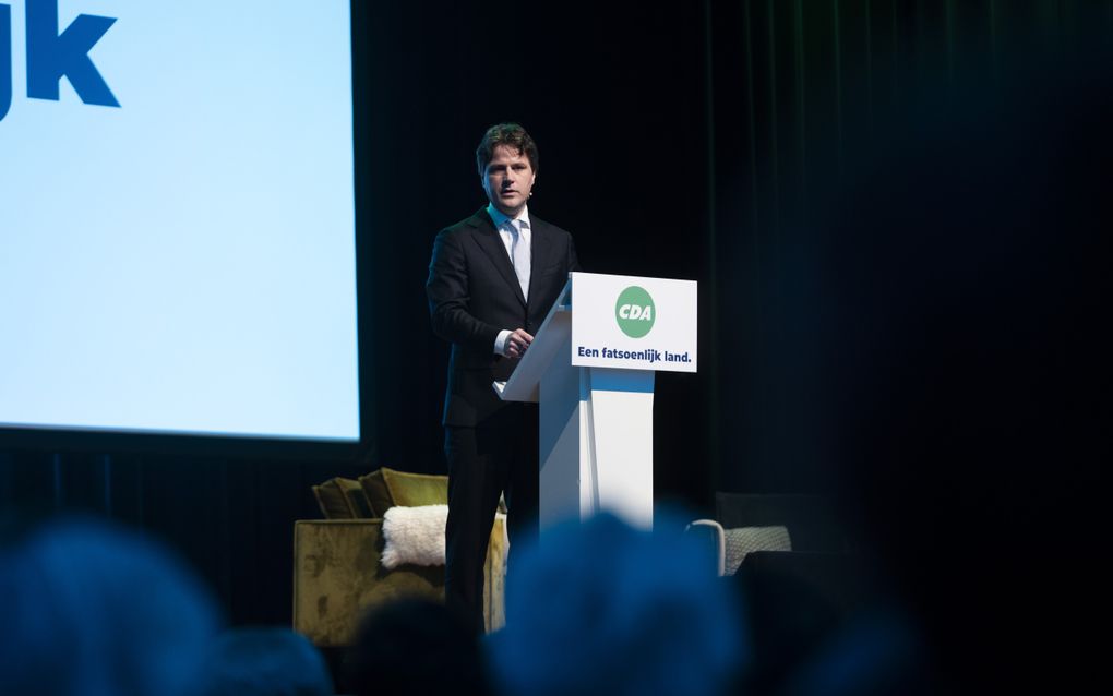 Henri Bontenbal  van het CDA tijdens het partijcongres en de Dag van de Christendemocratie, zaterdag in Zwolle. beeld ANP, Jeroen Jumelet