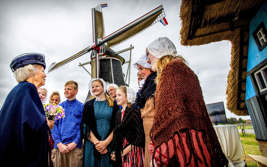 Prinses Beatrix in 2019 bij molen Hermien in Harreveld, in de Achterhoek. Het Rijksmonument bestond 200 jaar. beeld ANP, Patrick van Katwijk