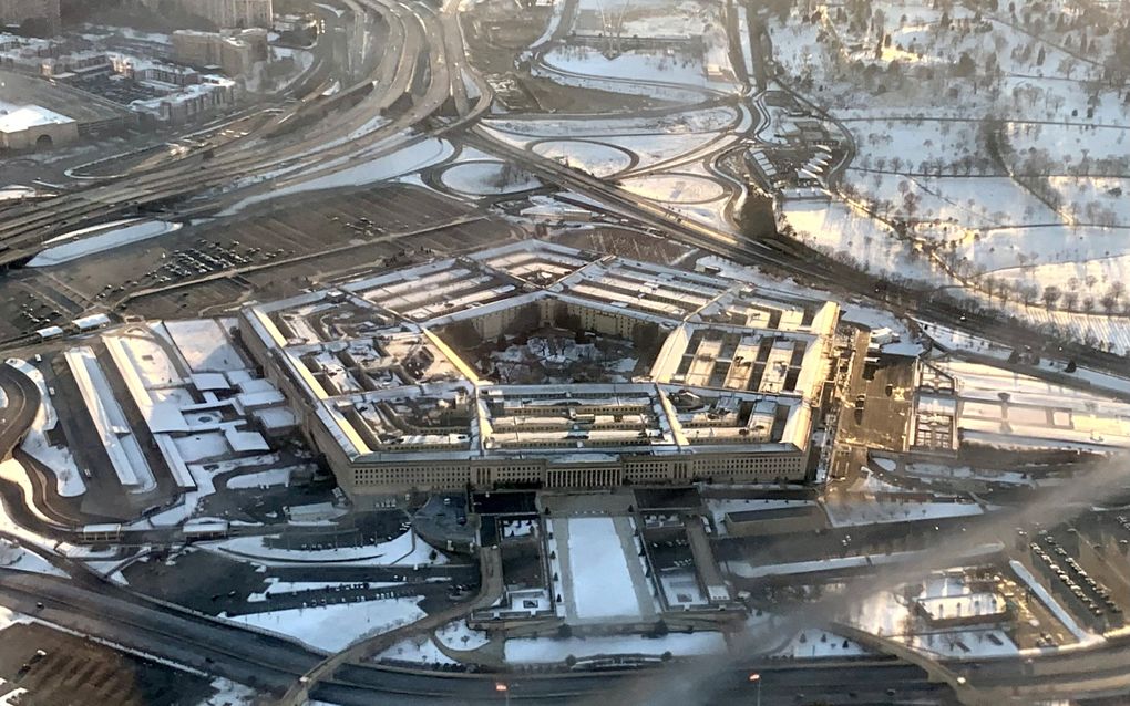 Het Amerikaanse ministerie van Defensie (Pentagon) vanuit de lucht gezien. beeld AFP, Eva HAMBACH