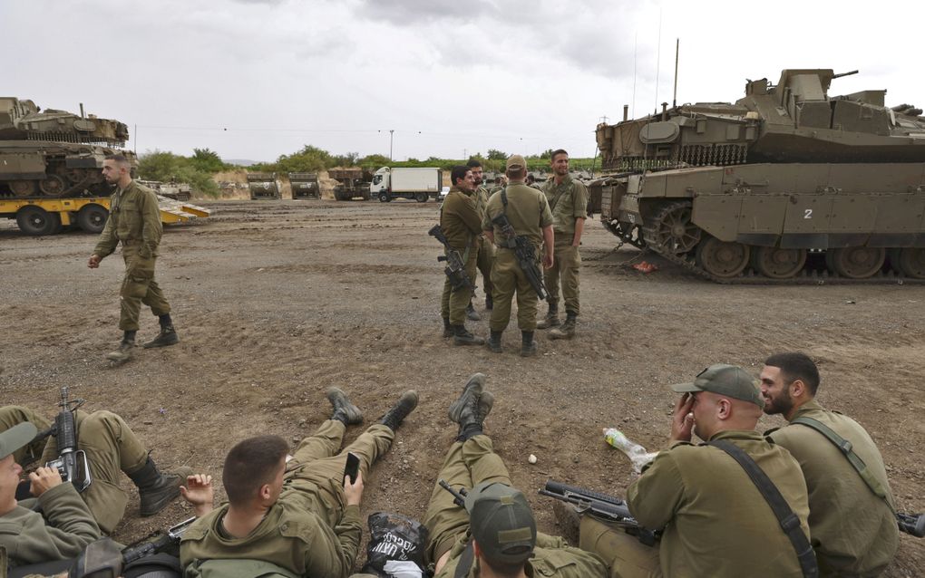 Israëlische militairen in Gamla. beeld AFP, Jalaa Marey