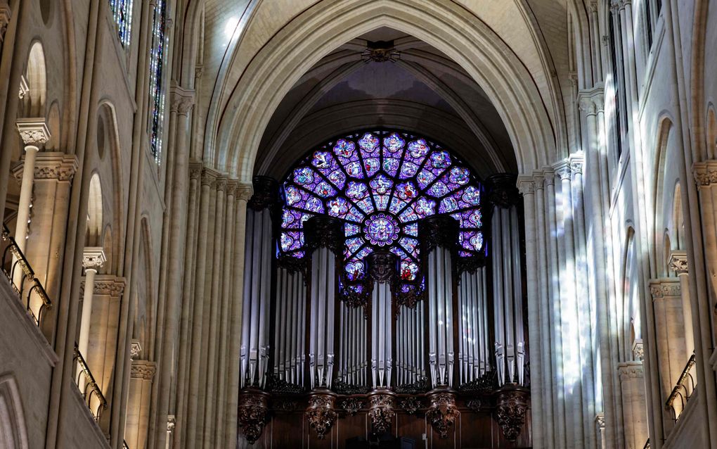 Het gerestaureerde orgel van de Notre-Dame in Parijs. Beeld AFP, Stephane de Sakutin.