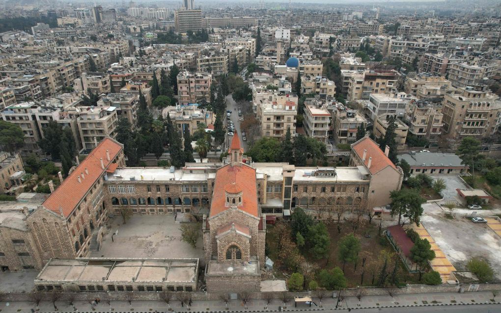 Het kerkgebouw van de Franciscanen in Aleppo. beeld Aaref Watad