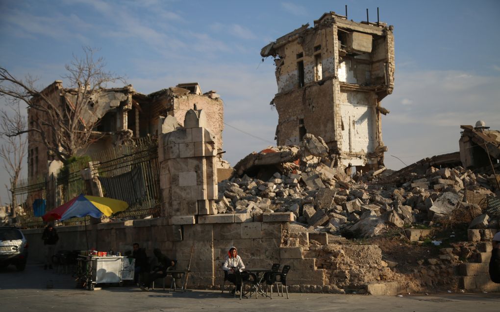 Verwoestingen in de Syrische stad Aleppo. beeld EPA, Bilal al-Hammoud