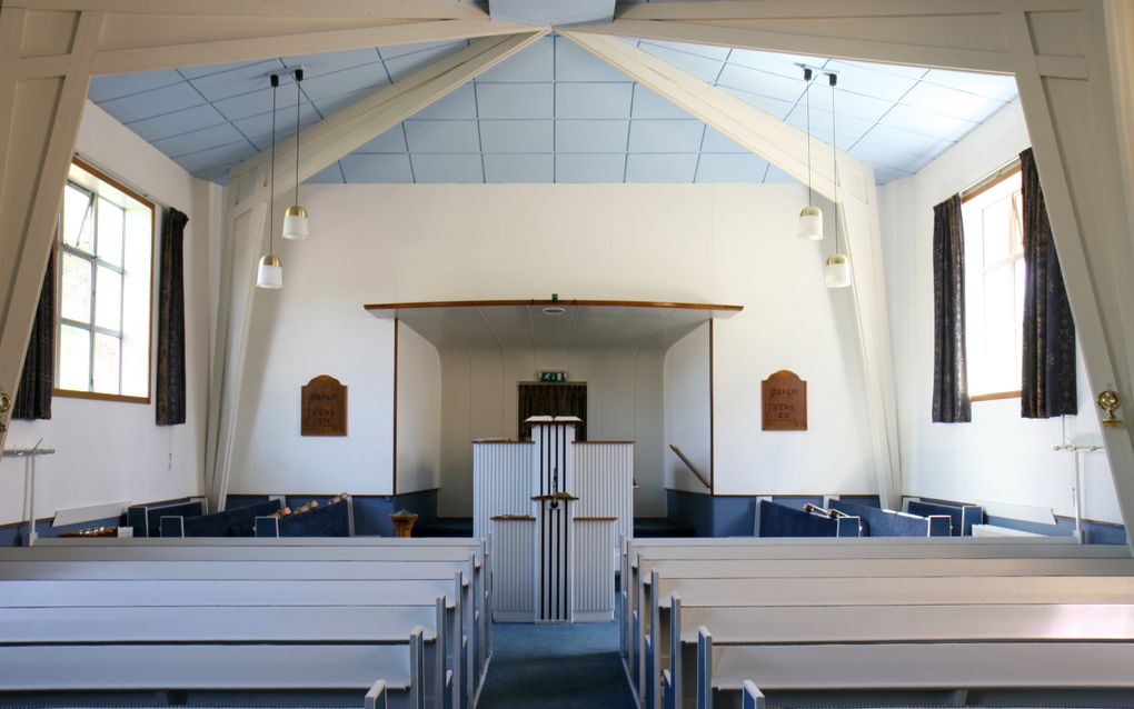 Archieffoto van het interieur van de kerk van de oud gereformeerde gemeente in Nederland te Capelle aan den IJssel. beeld J. Vuik