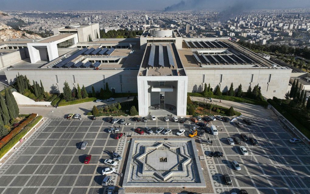 Het paleis van de verdreven Syrische president Bashar al-Assad in Damascus. beeld AFP, Omar Haj Kadour