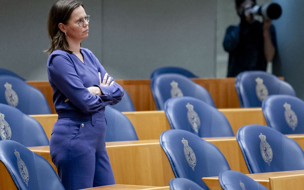 Mirjam Bikker (ChristenUnie) tijdens het wekelijks vragenuur in de Tweede Kamer. ANP Remko de Waal