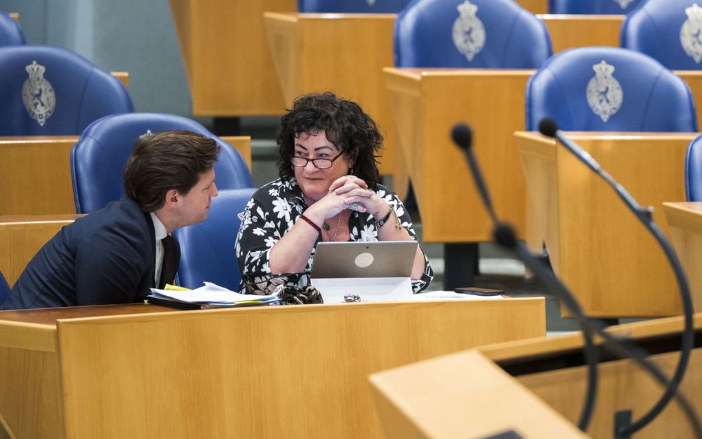 Kamerleden Thom van Campen (VVD) en BBB-leider Caroline van der Plas. beeld ANP, Freek van den Bergh