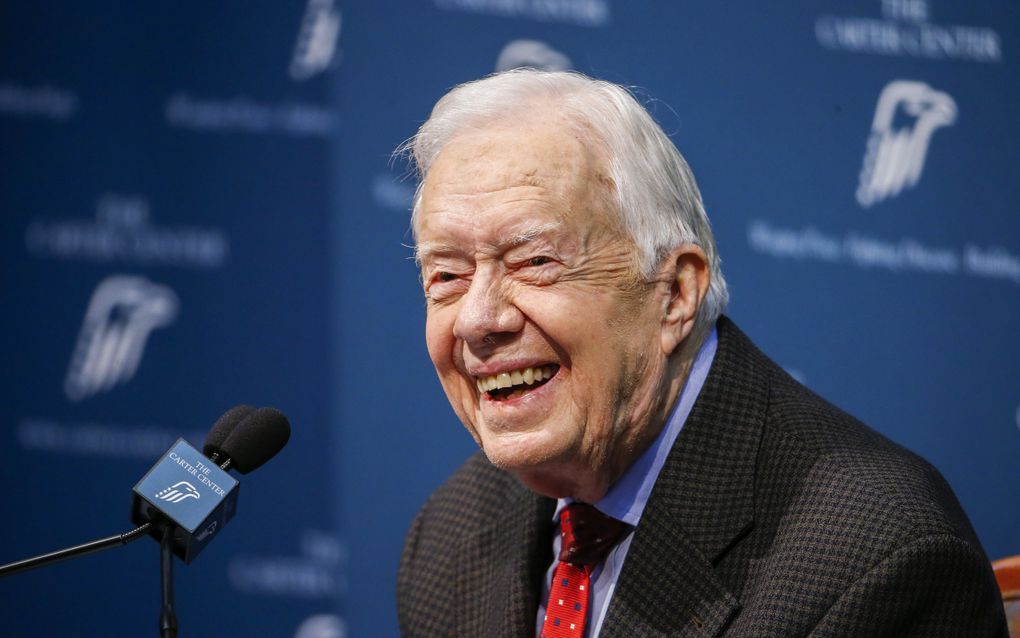 De voormalige Amerikaanse president Jimmy Carter is zondag op honderdjarige leeftijd overleden. beeld EPA, Erik S. Lesser