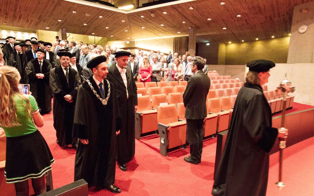 Aan de faculteit religie en theologie van de VU studeren circa 300 studenten. Hier een archiefbeeld van de inauguratie van prof. dr. H. van den Belt als hoogleraar systematische theologie, in 2019. beeld RD, Anton Dommerholt