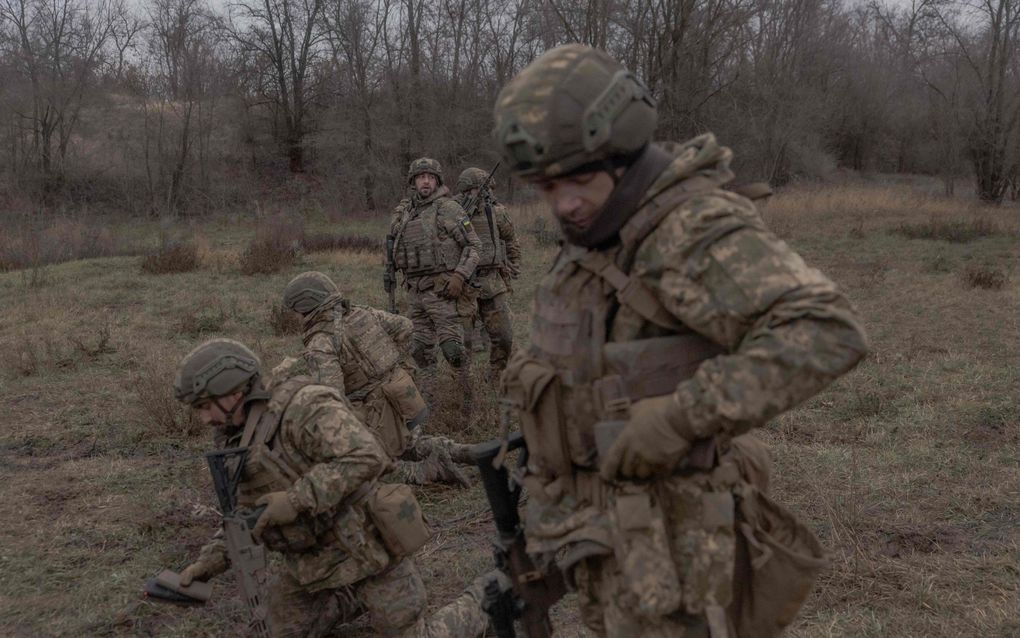 Oekraïense soldaten. beeld AFP, Roman Pilipey 