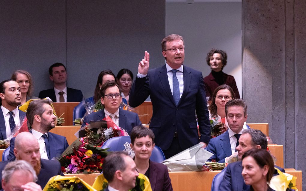 Diederik van Dijk bij zijn beëdiging als Tweede Kamerlid. beeld Dirk Hol