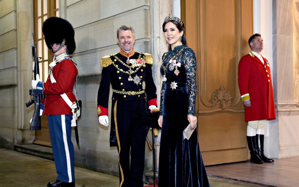 De eerste nieuwjaarsreceptie als koningspaar. beeld AFP, Keld Navntoft