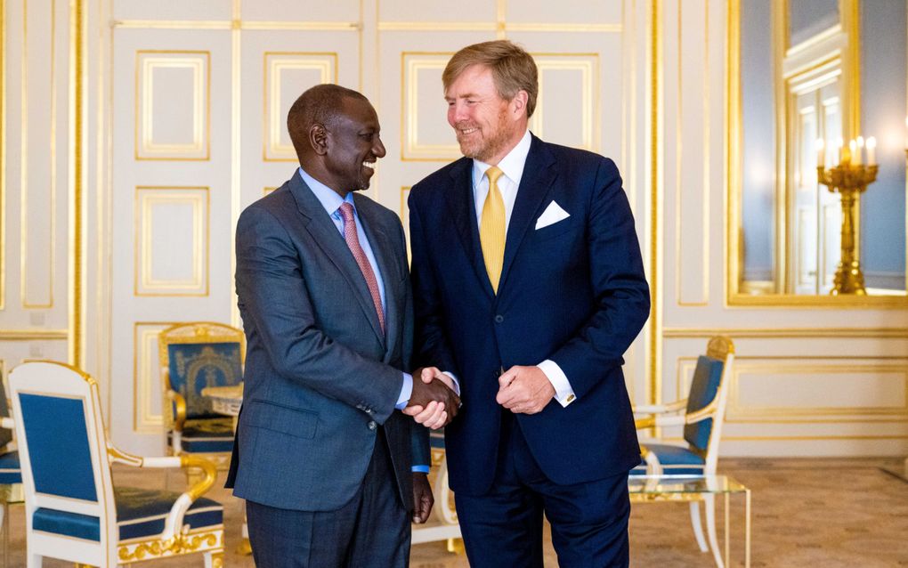 Koning Willem-Alexander ontving de Keniaanse president William Ruto in 2023 op paleis Noordeinde. beeld ANP, Mischa Schoemaker