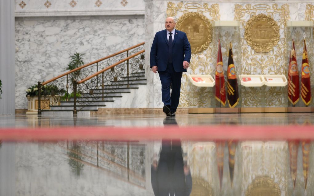 De Wit-Russische president Aleksandr Loekasjenko in Minsk, Wit-Rusland. beeld EPA, Grigory Sysoyev