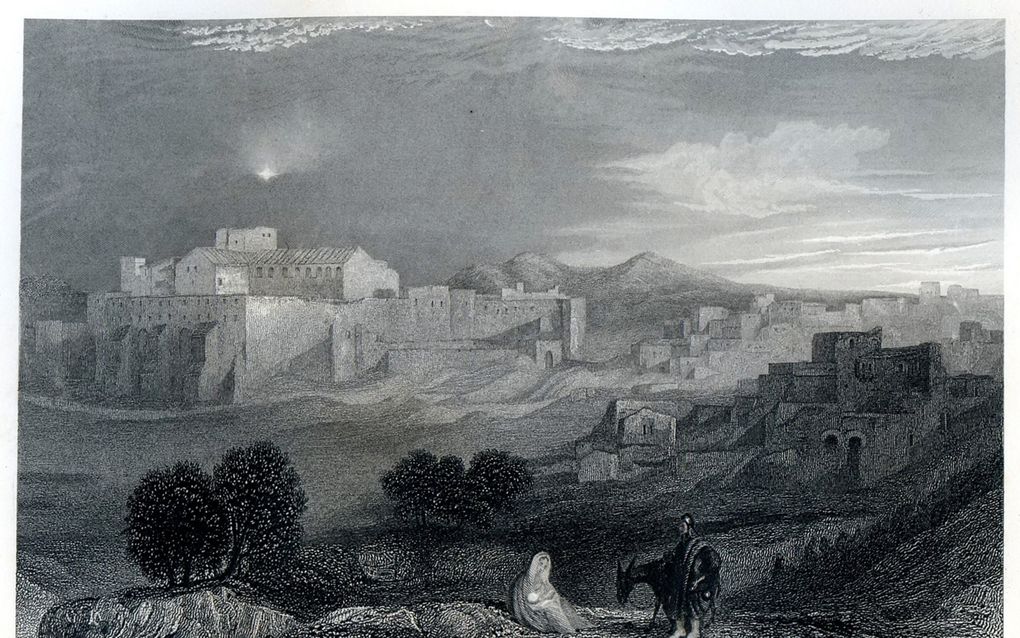 Bethlehem. Gravure in Bijbelsche Landschappen, Amorie van der Hoeven, 1854. beeld collectie Kees van der Leer