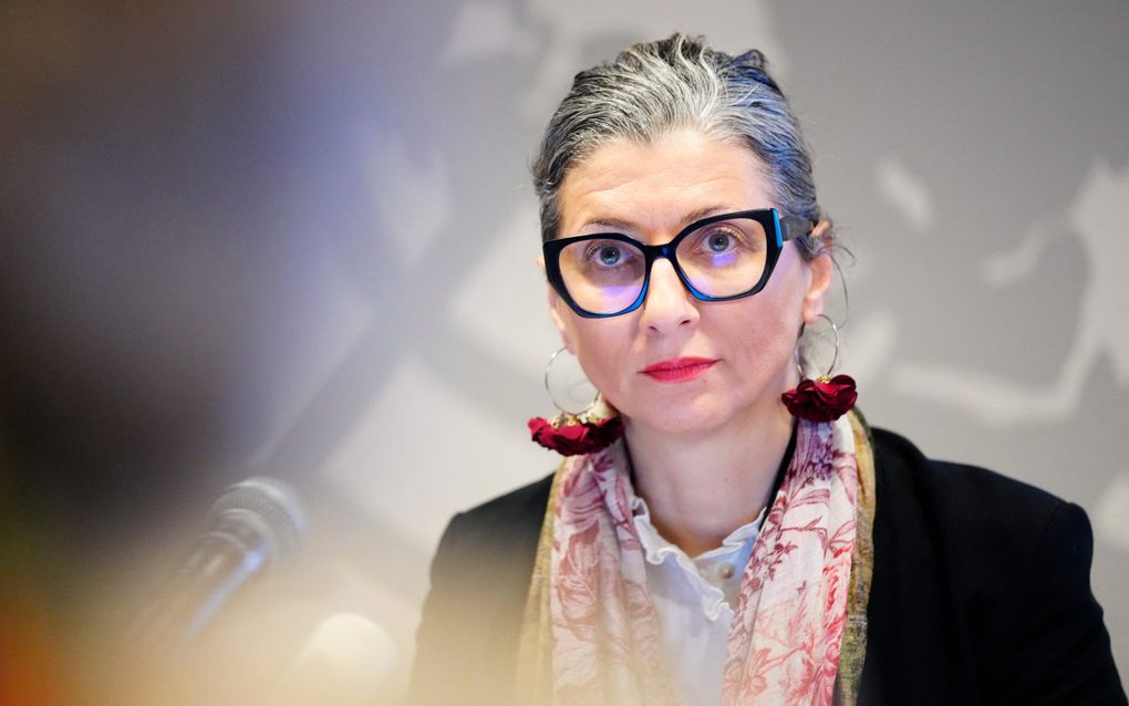 VN-rapporteur Francesca Albanese. beeld AFP, Ida Marie Odgaard 