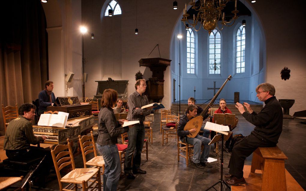 Een repetitie van de Nederlandse Bachvereniging in de Geertekerk in Utrecht. beeld Sjaak Verboom