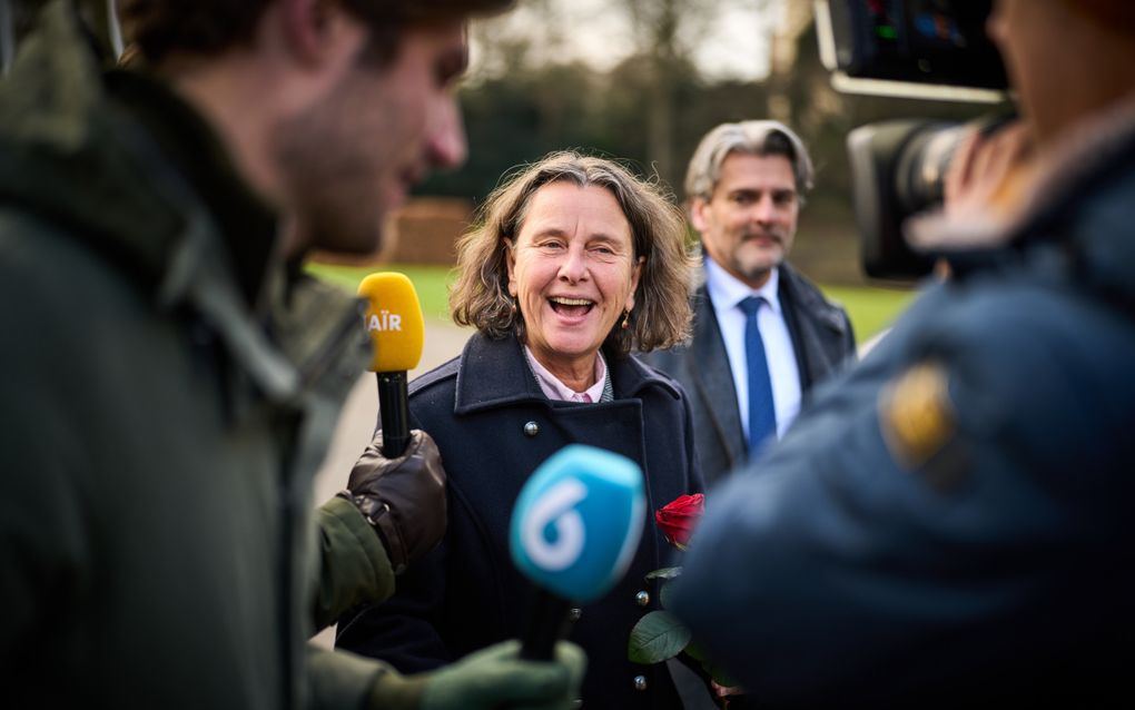 Marjolein Faber, minister van Asiel en Migratie staat de pers te woord na afloop van de ministerraad. Het kabinet komt wekelijks bijeen in het Catshuis, de officiële ambtswoning van de premier. ANP Phil Nijhuis