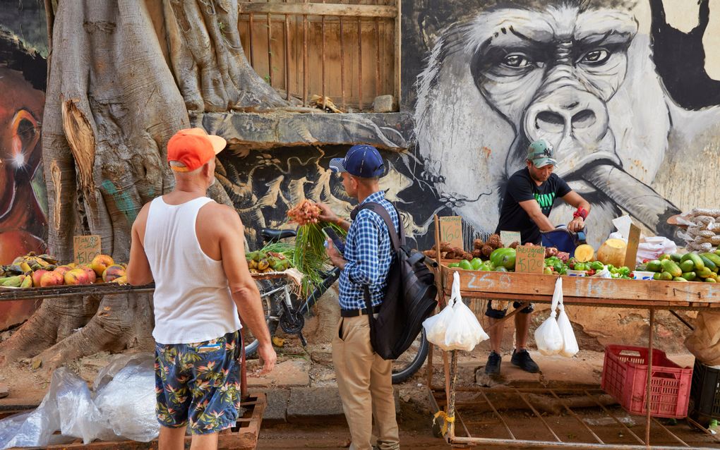 Steeds meer basisproducten zijn tegen hoge prijzen te koop op de zwarte markt, zoals hier in Havana. Deze verkooppunten zijn minder illegaal dan de naam doet vermoeden. beeld Jaco Klamer