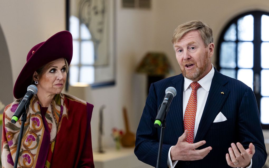 Koning Willem-Alexander en koningin Máxim in Cyprus, vorige week. beeld ANP, Remko de Waal