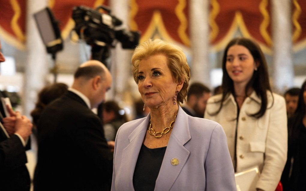 Veel ambtenaren op het ministerie van Onderwijs zijn volgens de verantwoordelijke minister Linda McMahon overbodig. beeld AFP, Tierney L. Cross