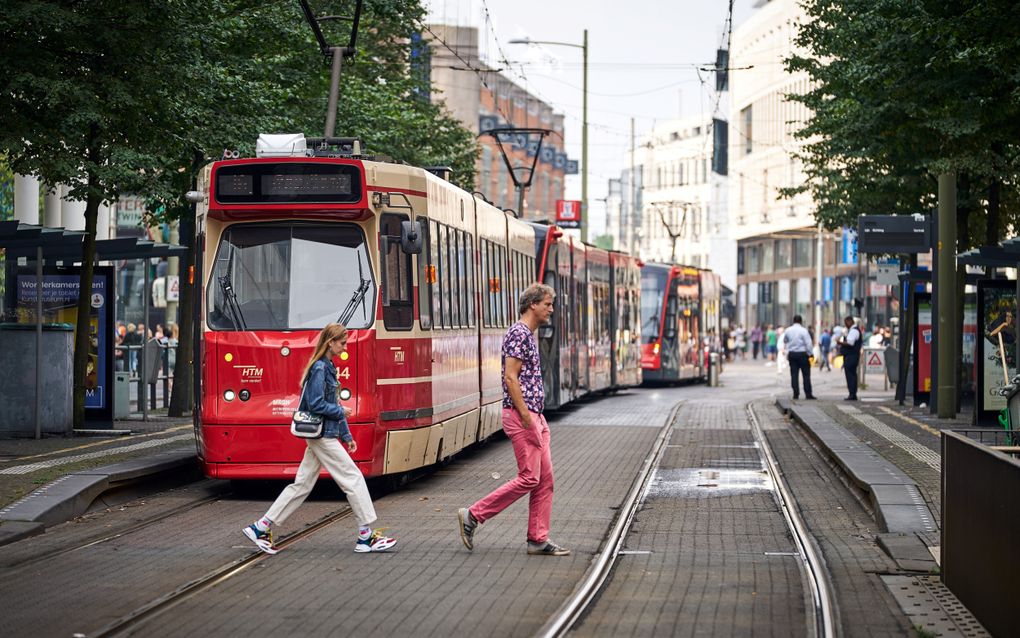 Een HTM-woordvoerster noemt de storing gezien de avondspits „een vervelend tijdstip". beeld ANP, Phil Nijhuis