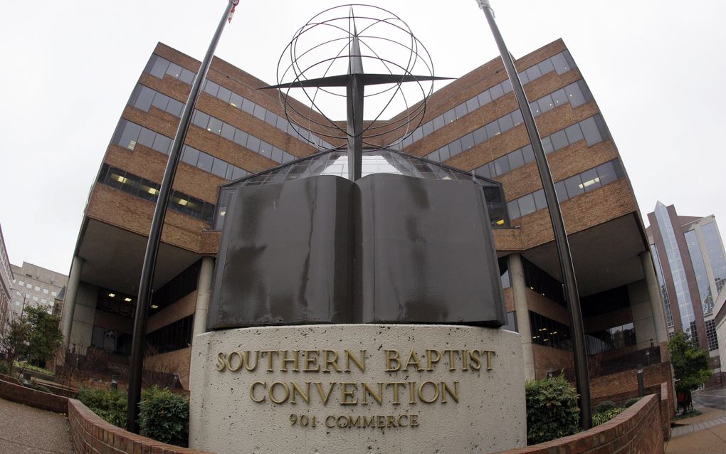 Het inmiddels afgestoten hoofdkantoor van de Zuidelijke Baptistenconventie in Nashville. beeld ANP, Mark Humphrey 