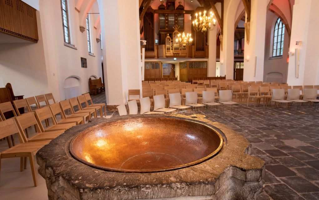 Het doopvont van de Grote Kerk te Wageningen. beeld RD, Anton Dommerholt