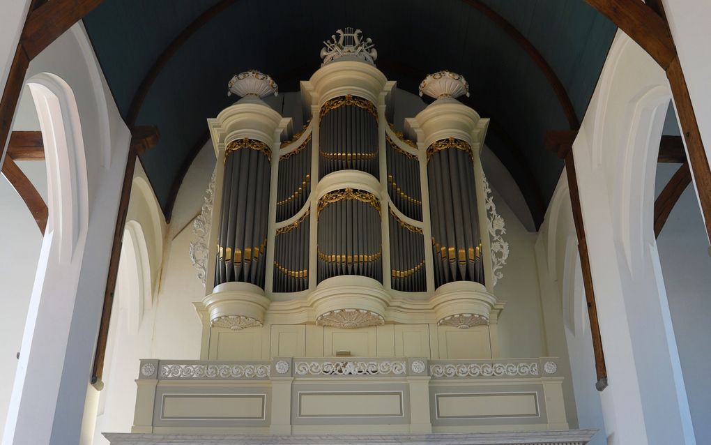 Het Kamorgel in de Grote of Sint-Michaëlskerk in Oudewater. beeld Koos Schippers