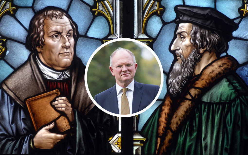 Prof. dr. Herman Selderhuis: „Van Luther en Calvijn heb ik nog beter geleerd dat we ons, ook als het om ons geld gaat, door de Bijbel moeten laten onderwijzen.” beeld RD, Alex Wolf & Sjaak Verboom