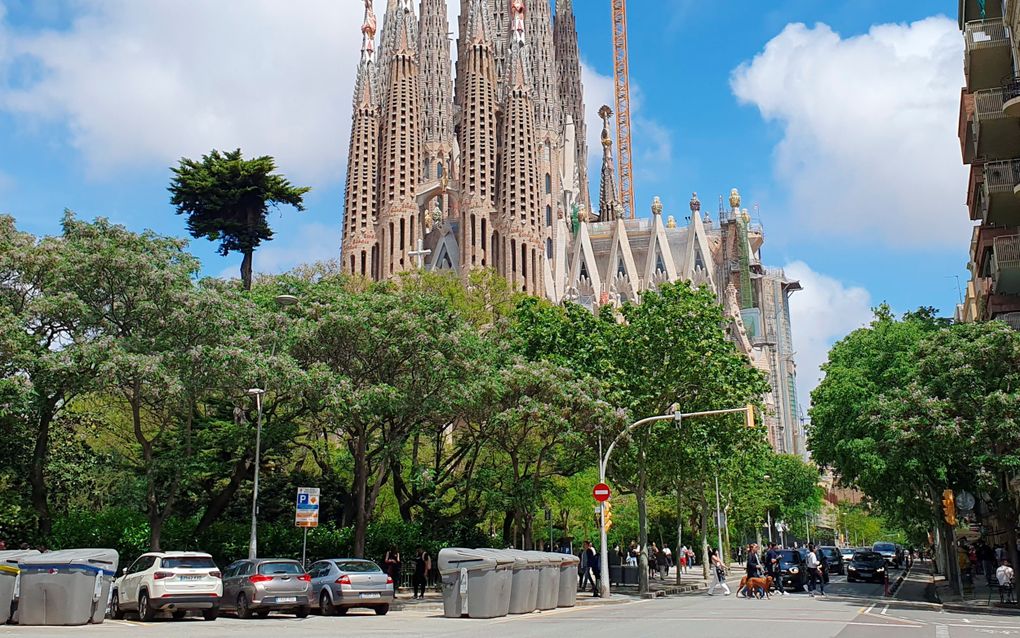 De basiliek van de Sagrada Familia in Barcelona, waar zaterdag een oecumenische viering plaatsvond rond de 1700-jarige herdenking van het Concilie van Nicea. beeld Hendrik van de Ridder