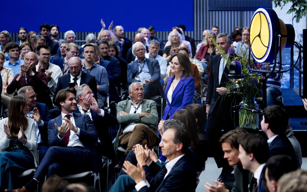 Nicolien van Vroonhoven, zaterdag tijdens het ledencongres in Arnhem. beeld ANP, Jeroen Jumelet