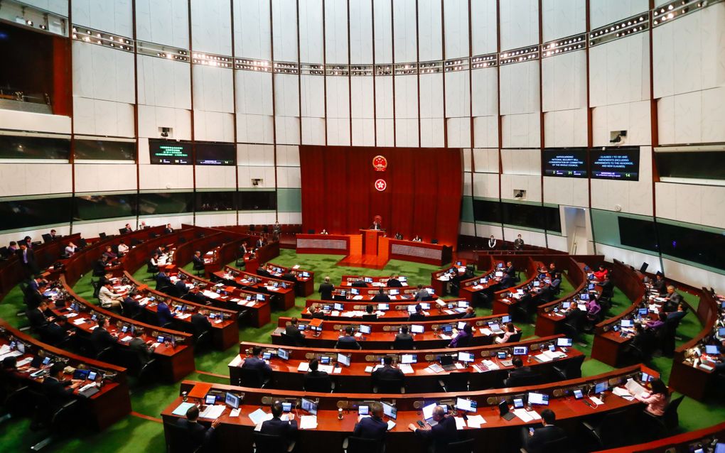 Het parlement van Hongkong neemt dinsdag een omstreden veiligheidswet aan. beeld EPA, Daniel Ceng